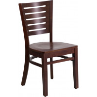 Flash Furniture XU-DG-W0108-WAL-WAL-GG Darby Series Slat Back Walnut Wooden Restaurant Chair